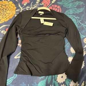 Aritzia Black Long Sleeve Blouse